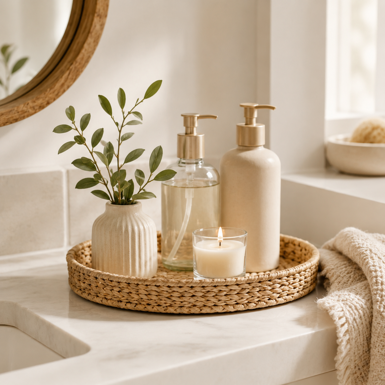 Countertop tray for styling small space essentials