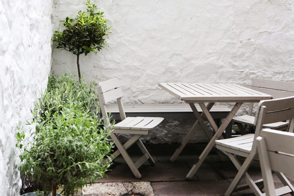 Compact bistro set for a small patio
