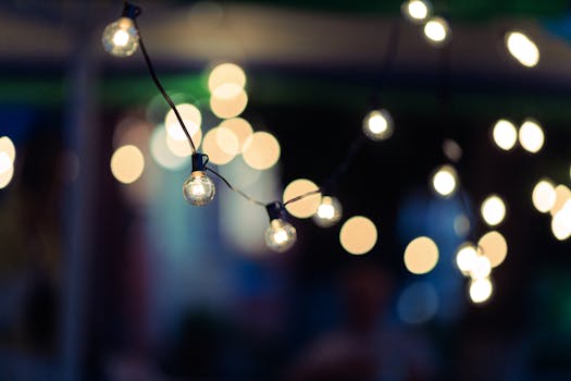 Warm outdoor string lights for a cozy patio