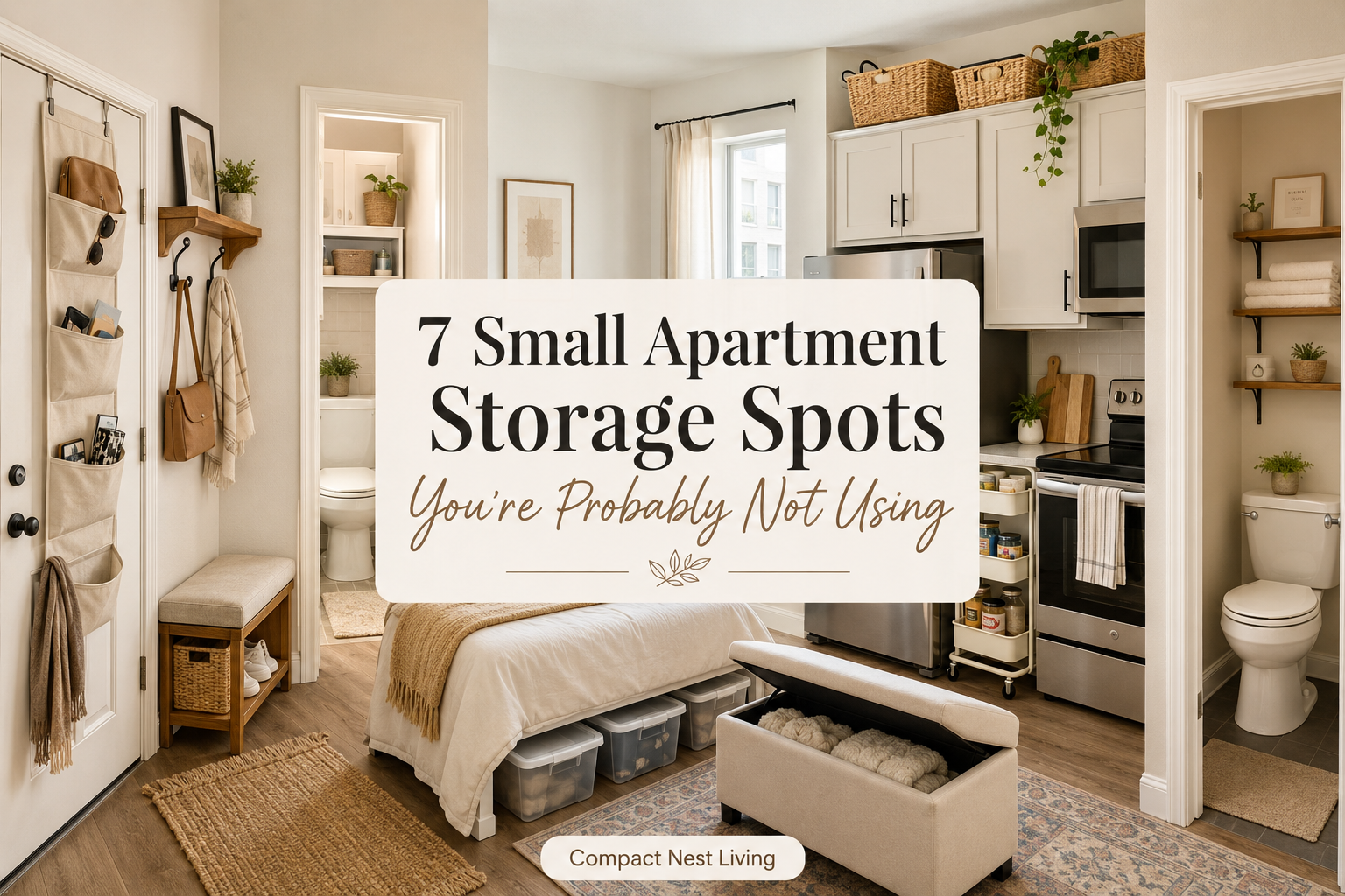 Storage ottoman in a small apartment