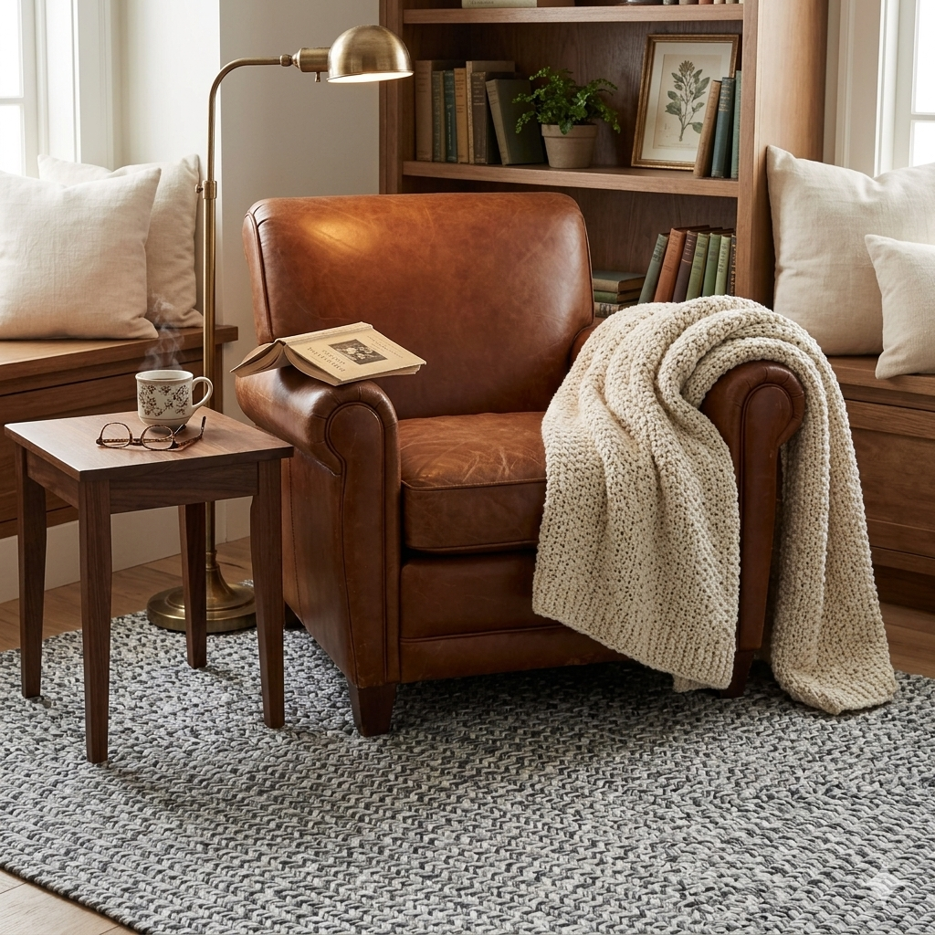 Reading nook arranged in a small living room
