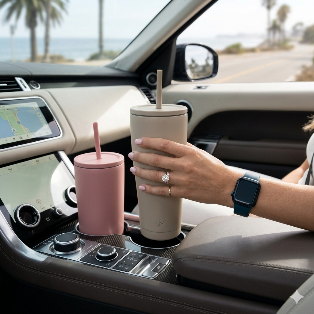 Insulated tumbler with a cold summer drink