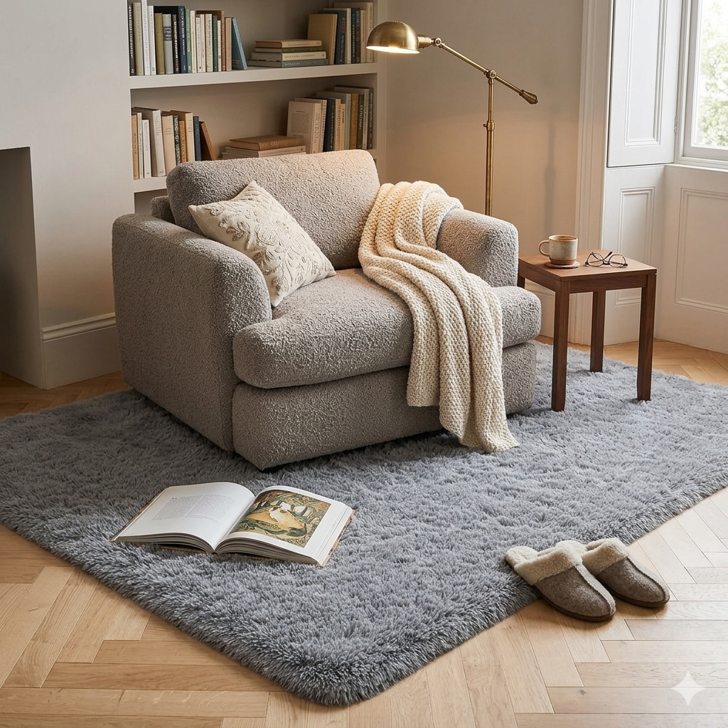 Small decorative rug for a cozy corner