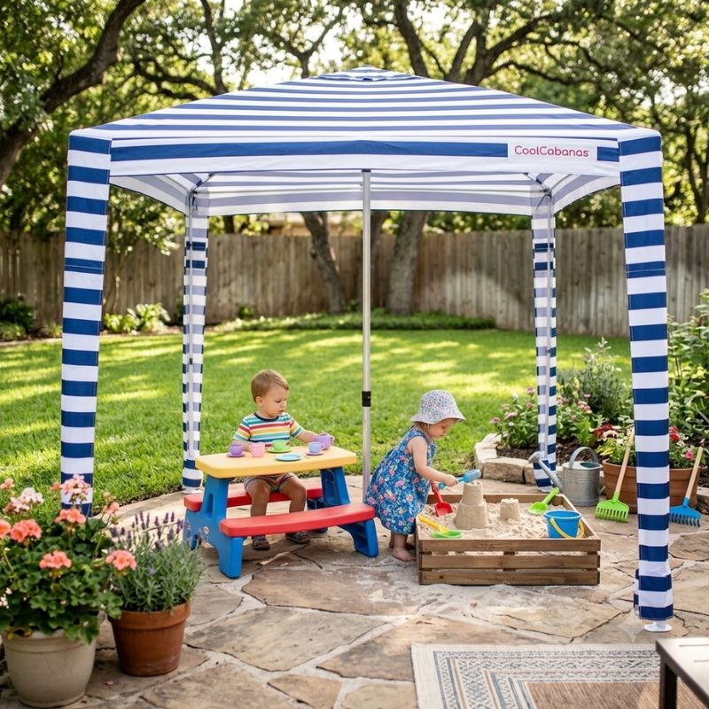 Kids outdoor cabana umbrella for toddler patio shade