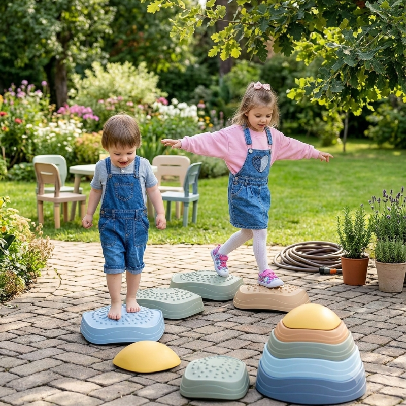 Balance stepping stones for toddler outdoor movement play