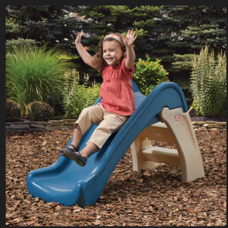Compact toddler slide for small patio play