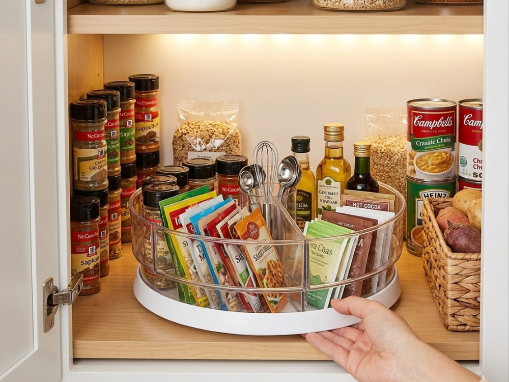 lazy Susan turntable for spices oils and condiments