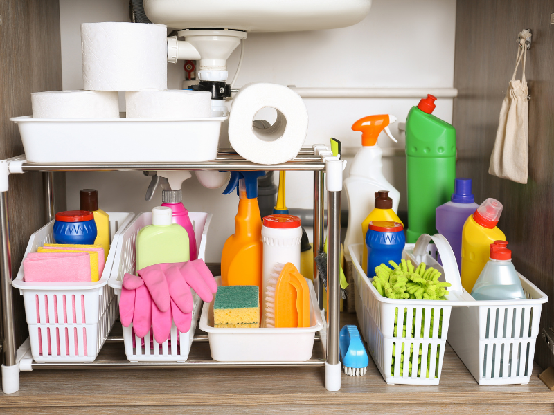 Under sink bathroom organizer