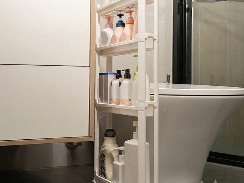 Slim bathroom storage cabinet